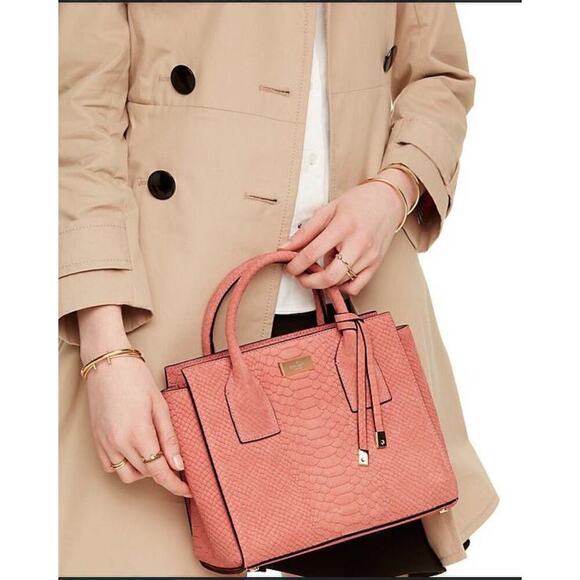 Kate‎ Spade Elsie Street Exotic Small Meriwether Peach Pink Leather Satchel - Picture 1 of 8